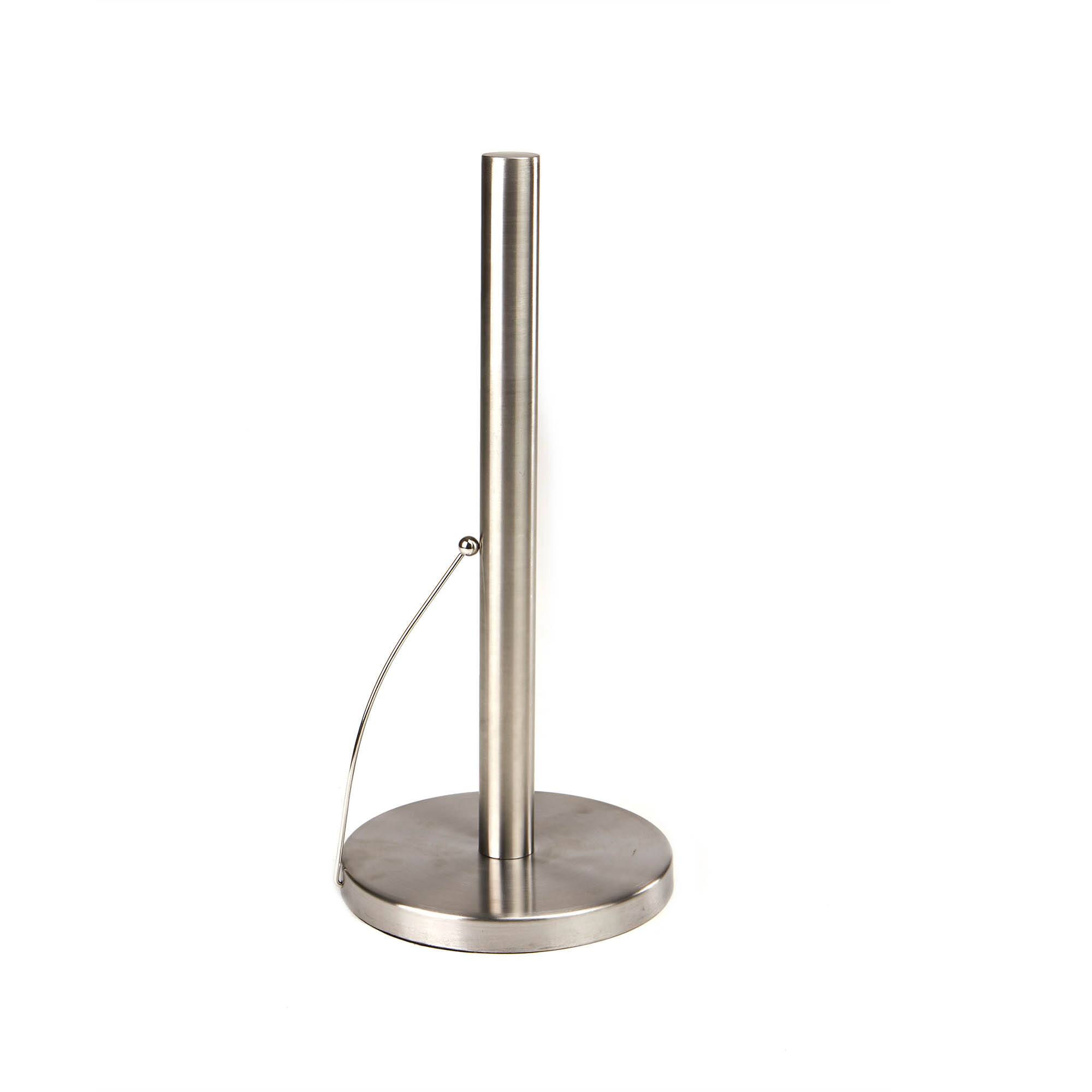 Mind Reader Silver Standing Paper Towel Holder with Weighted Base